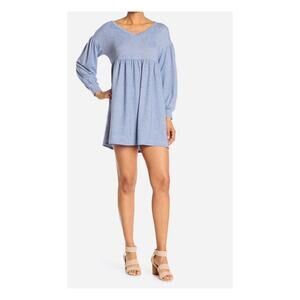 Kenedik blue baby doll mini dress long sleeve 90's indie sleaze grunge size LG